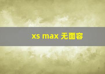 xs max 无面容